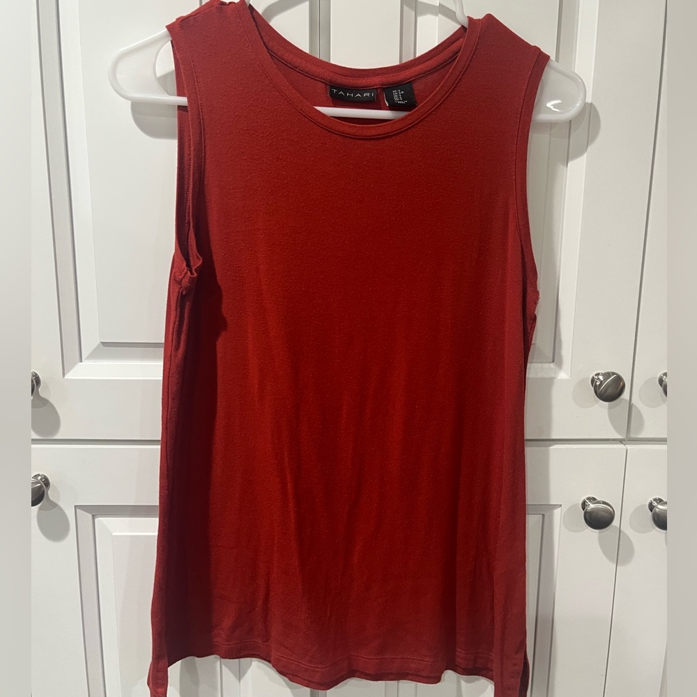 Redish orange Tahari top